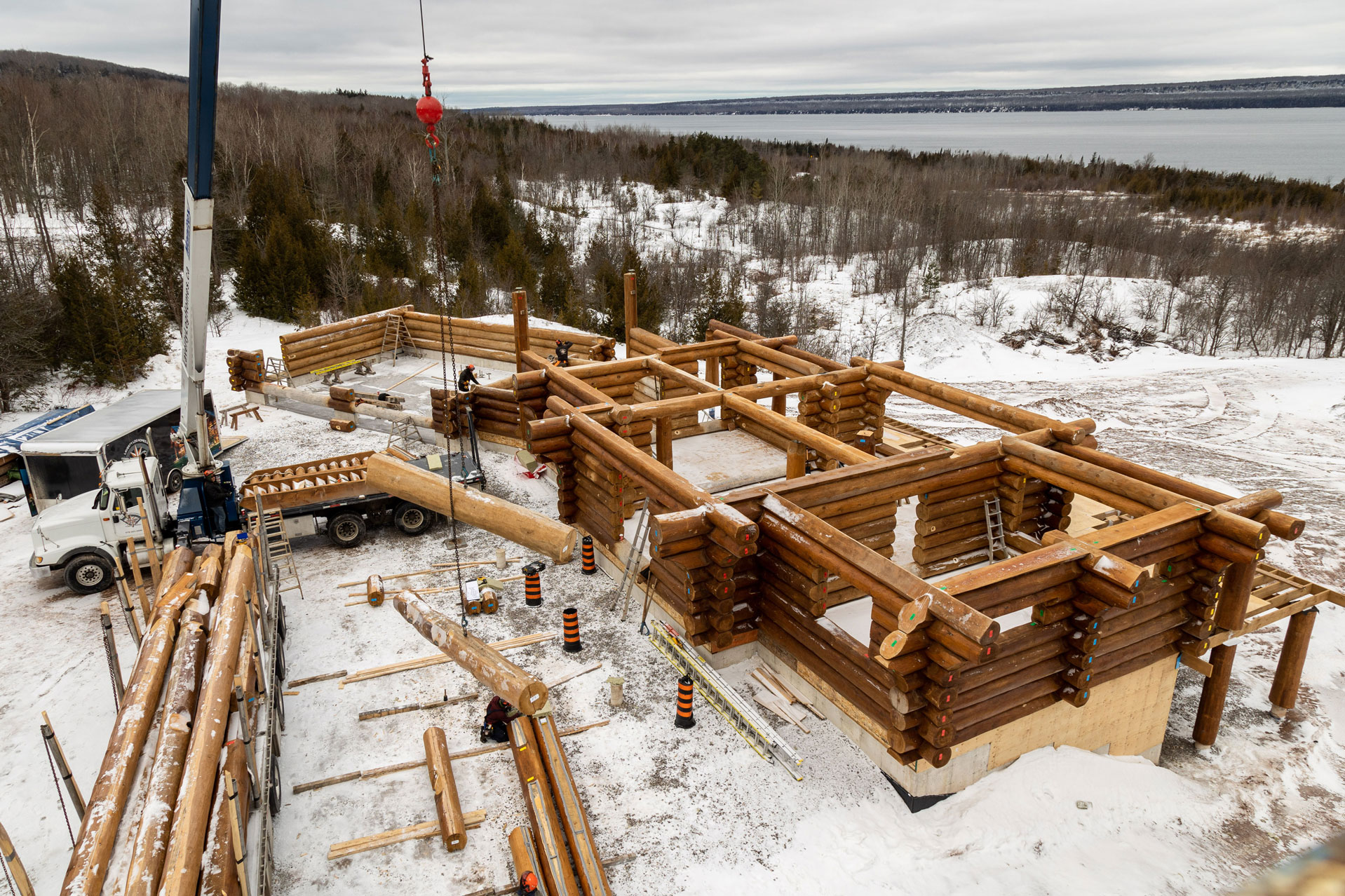 Georgian Bay Round Log Home Delivery