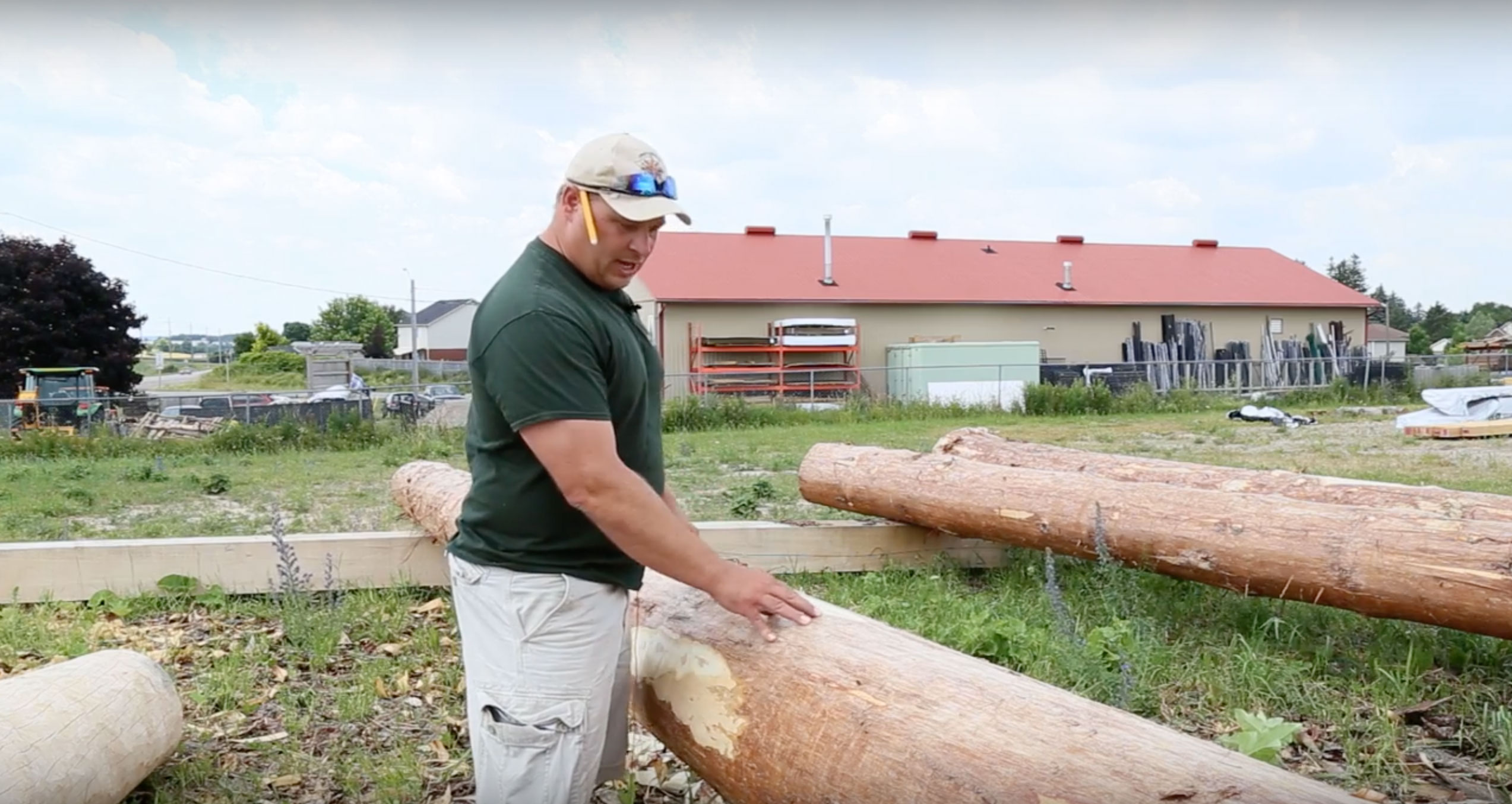 How To Build A Log Home: Log Peeling With A Drawknife - Laverty Log Homes  And Timber Frames